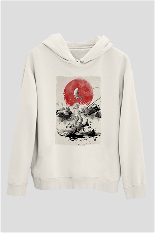 Balıkçı Beyaz Unisex Kapüşonlu Sweatshirt