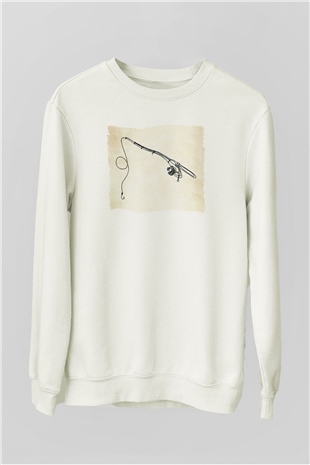Balıkçı Beyaz Unisex Sweatshirt
