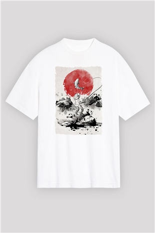 Balıkçı Beyaz Oversize Tişört Oversize T-shirt - TişörtFabrikası