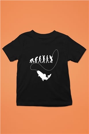 Balıkçı Siyah Unisex Çocuk Tişört