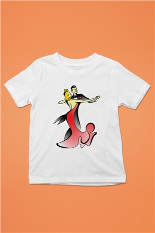 Balo Baskılı Beyaz Unisex Çocuk Tişört