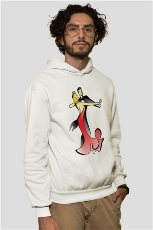 Balo Beyaz Unisex Kapşonlu Sweatshirt