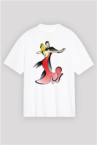 Balo Beyaz Unisex Oversize Tişört T-Shirt