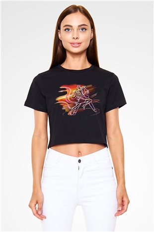 Balo Siyah Crop Top Tişört