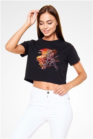 Balo Siyah Crop Top Tişört