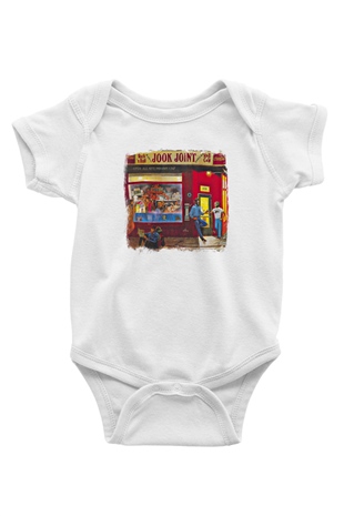 Band Baskılı Unisex Beyaz Bebek Body - Zıbın