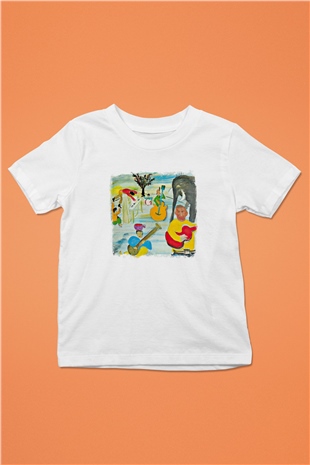 Band Baskılı Unisex Beyaz Çocuk Tişört
