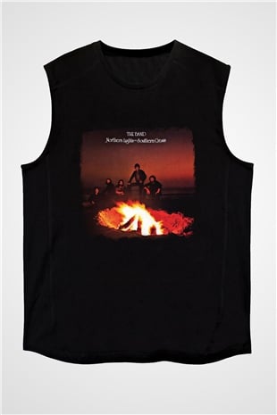 Band Baskılı Unisex Siyah Kolsuz Tişört