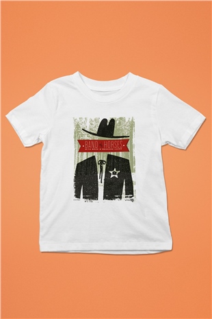 Band of Horses Baskılı Beyaz Unisex Çocuk Tişört