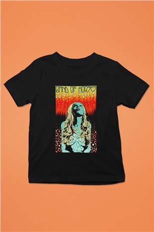 Band of Horses Baskılı Siyah Unisex Çocuk Tişört