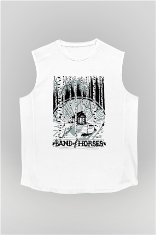 Band of Horses Beyaz Unisex Kolsuz Tişört