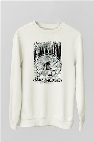 Band of Horses Beyaz Unisex Sweatshirt
