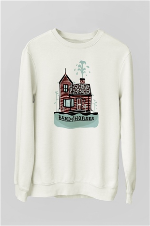 Band of Horses Beyaz Unisex Sweatshirt