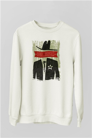 Band of Horses Beyaz Unisex Sweatshirt