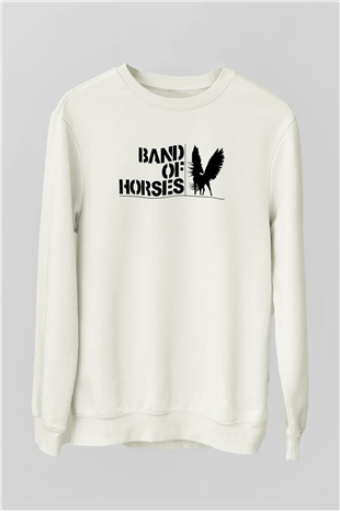 Band of Horses Beyaz Unisex Sweatshirt