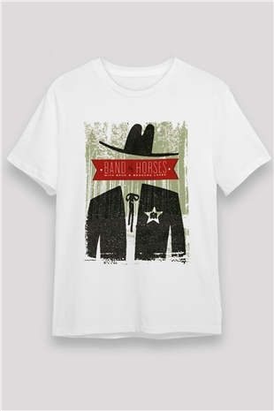 Band of Horses Beyaz Unisex Tişört T-Shirt - TişörtFabrikası