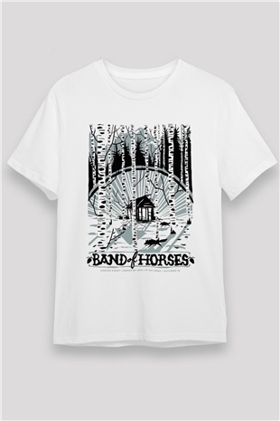 Band of Horses Beyaz Unisex Tişört T-Shirt - TişörtFabrikası