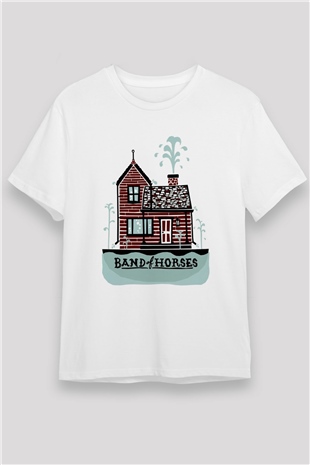 Band of Horses Beyaz Unisex Tişört T-Shirt - TişörtFabrikası