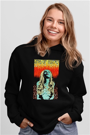 Band of Horses Siyah Unisex Kapüşonlu Sweatshirt