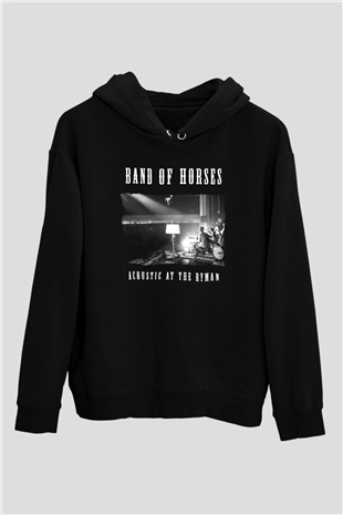 Band of Horses Siyah Unisex Kapüşonlu Sweatshirt