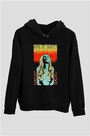 Band of Horses Siyah Unisex Kapüşonlu Sweatshirt