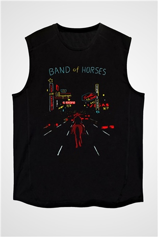 Band of Horses Siyah Unisex Kolsuz Tişört