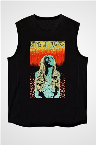 Band of Horses Siyah Unisex Kolsuz Tişört