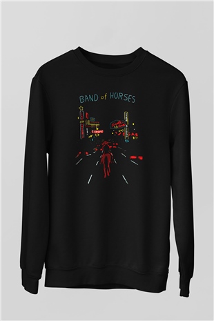 Band of Horses Siyah Unisex Sweatshirt