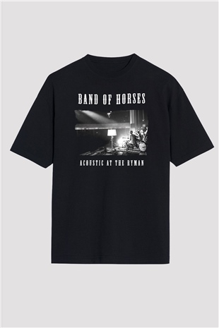 Band of Horses Siyah Oversize Tişört Oversize T-shirt - TişörtFabrikası