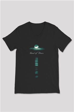 Band of Horses Siyah Unisex V Yaka Tişört