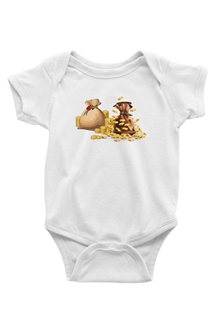 Bankacı Beyaz Bebek Body - Zıbın