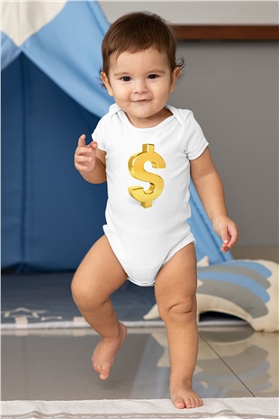 Bankacı Beyaz Bebek Body - Zıbın