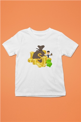 Bankacı Beyaz Unisex Çocuk Tişört