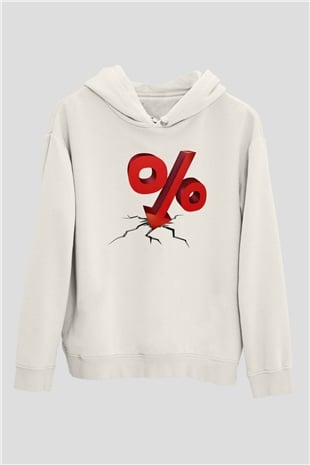 Bankacı Beyaz Unisex Kapüşonlu Sweatshirt