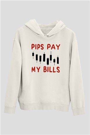Bankacı Beyaz Unisex Kapüşonlu Sweatshirt