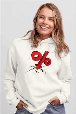 Bankacı Beyaz Unisex Kapüşonlu Sweatshirt