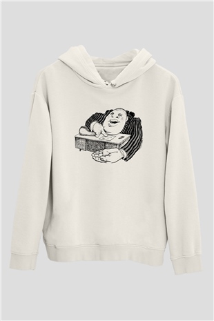 Bankacı Beyaz Unisex Kapüşonlu Sweatshirt