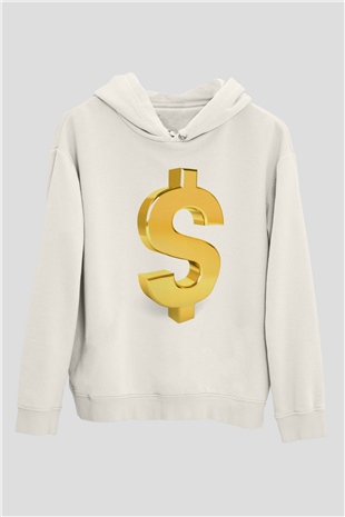 Bankacı Beyaz Unisex Kapüşonlu Sweatshirt