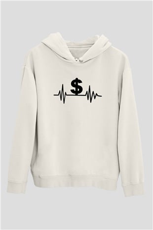 Bankacı Beyaz Unisex Kapüşonlu Sweatshirt