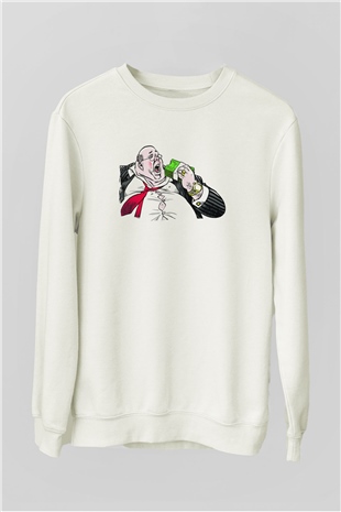 Bankacı Beyaz Unisex Sweatshirt