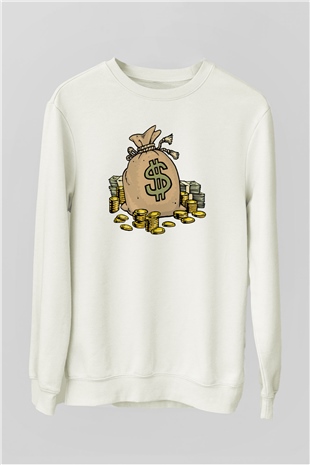 Bankacı Beyaz Unisex Sweatshirt