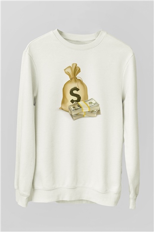 Bankacı Beyaz Unisex Sweatshirt