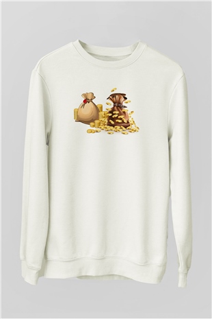 Bankacı Beyaz Unisex Sweatshirt