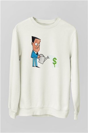 Bankacı Beyaz Unisex Sweatshirt