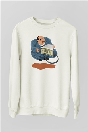 Bankacı Beyaz Unisex Sweatshirt