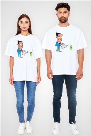 Bankacı Beyaz Oversize Tişört Oversize T-shirt - TişörtFabrikası