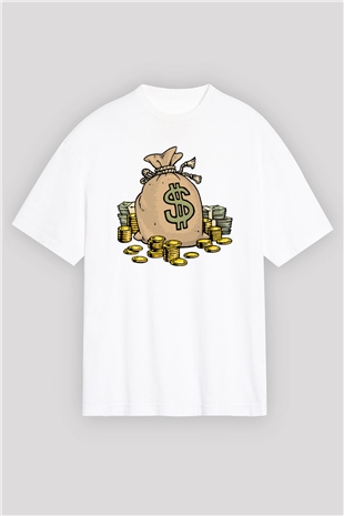 Bankacı Beyaz Oversize Tişört Oversize T-shirt - TişörtFabrikası