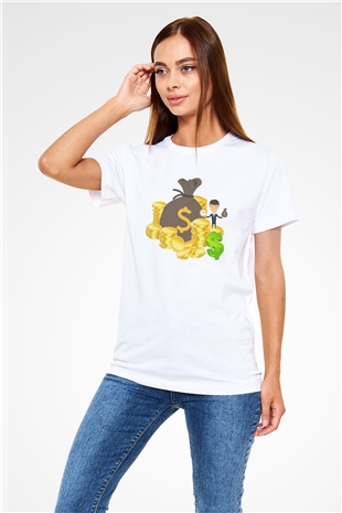 Bankacı Beyaz Unisex Tişört T-Shirt - TişörtFabrikası