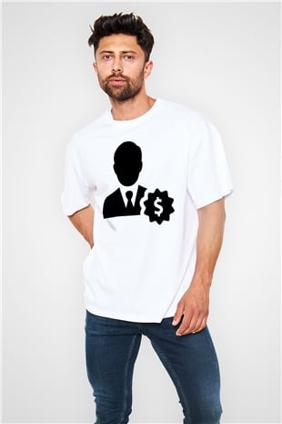 Bankacı Beyaz Oversize Tişört Oversize T-shirt - TişörtFabrikası