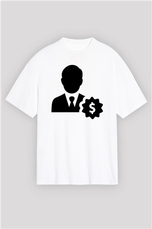 Bankacı Beyaz Oversize Tişört Oversize T-shirt - TişörtFabrikası